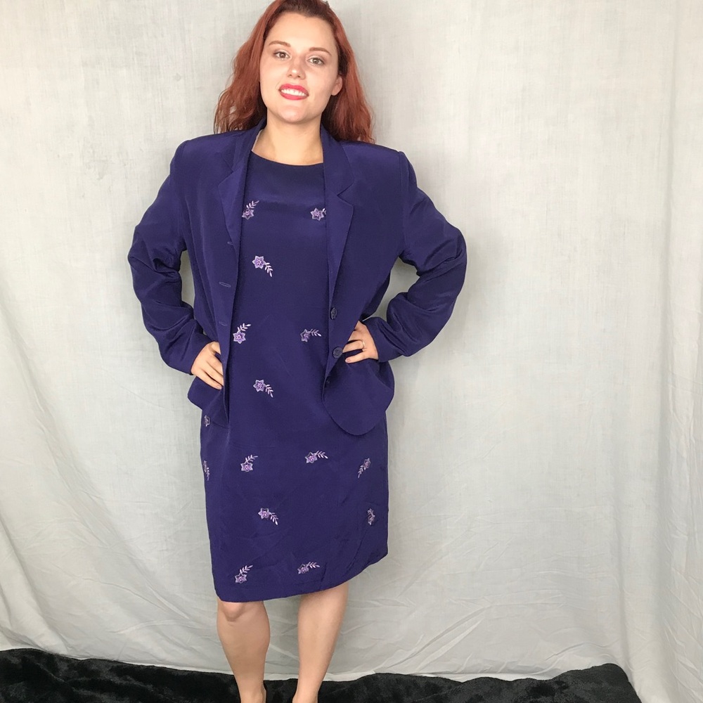 Stephanie Andrews purple dress/ blazer set size 12